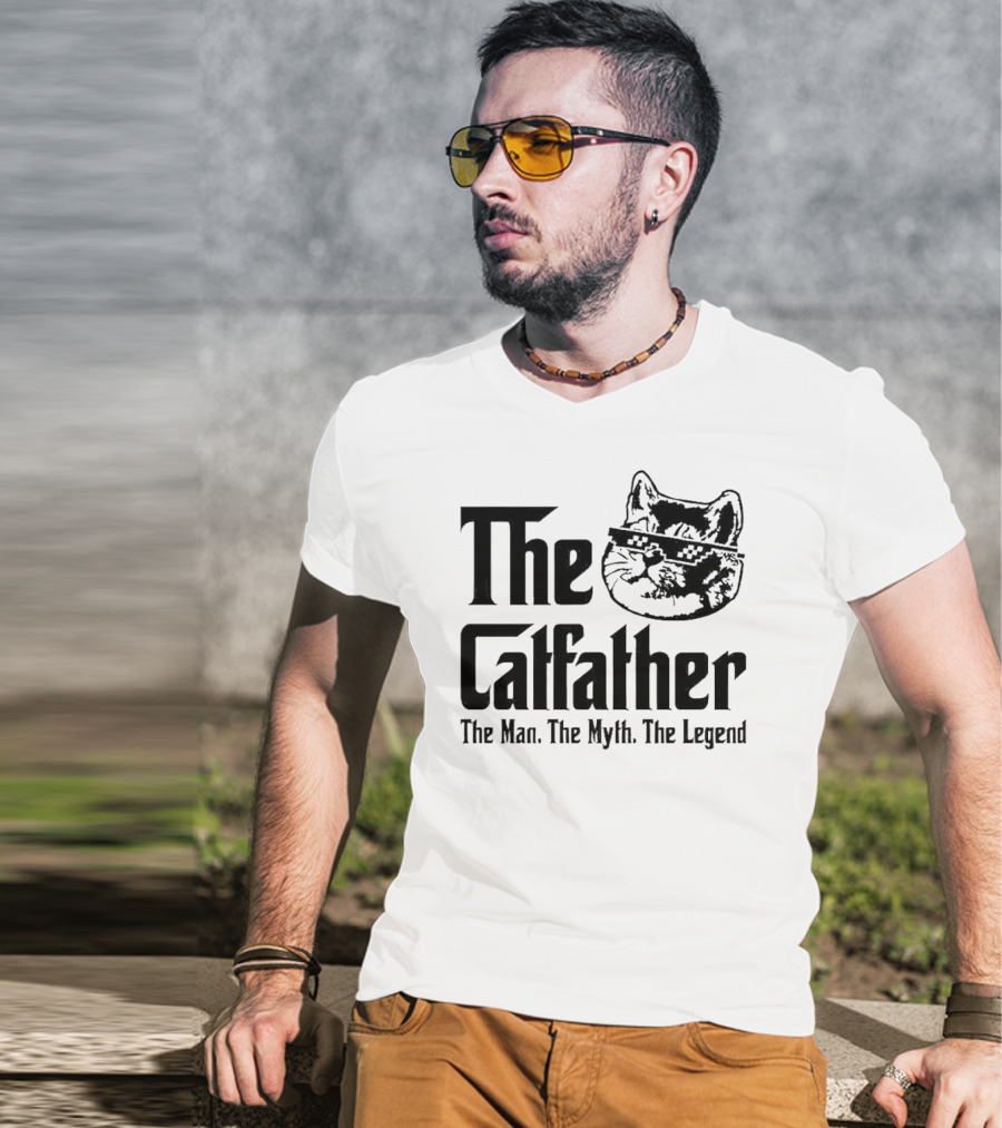 The Catfather The Man The Myth The Legend Iconic Cat Mafia T-Shirt