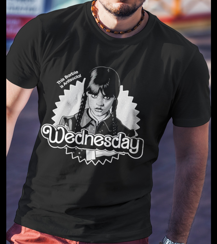This Barbie Is Antisocial Wednesday Addams Character Look T-Shirt
