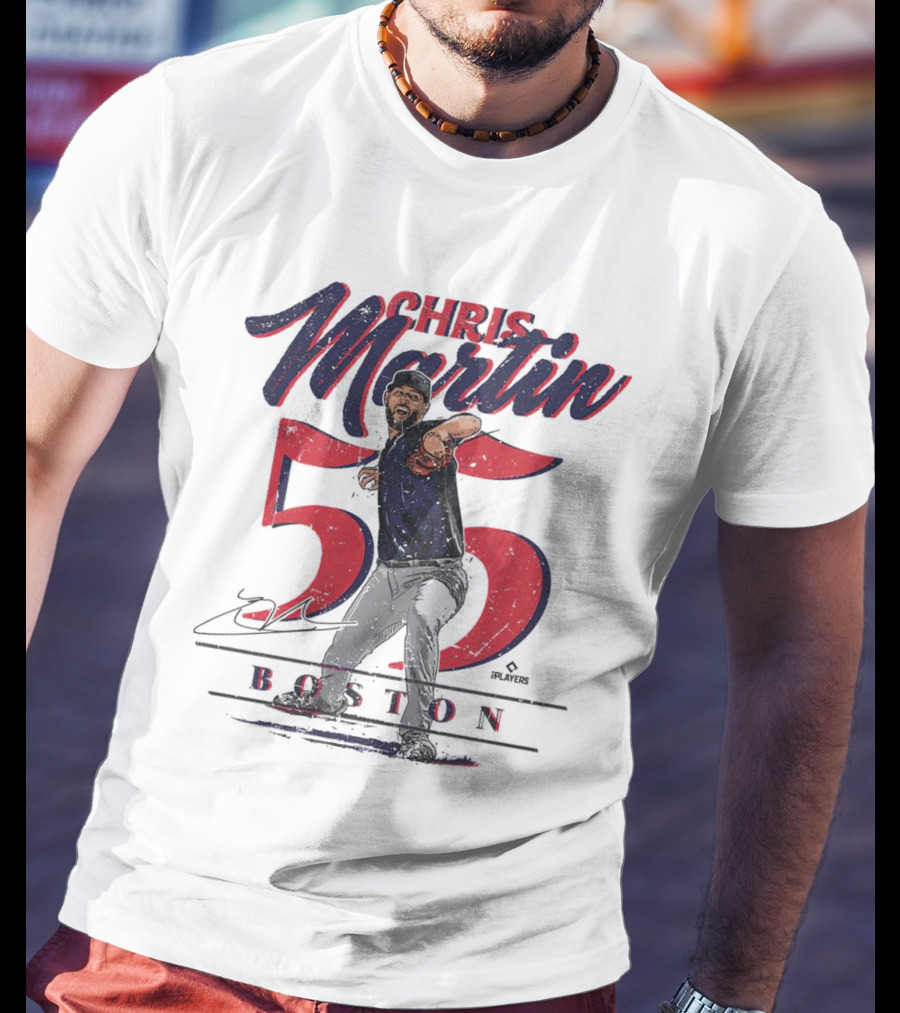 Chris Martin 55 Boston Red Sox Signature T-Shirt