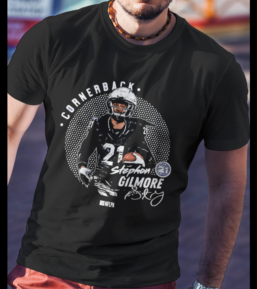 Cornerback Stephon Gilmore 21 NFLPA Dallas Cowboys Signature T-Shirt