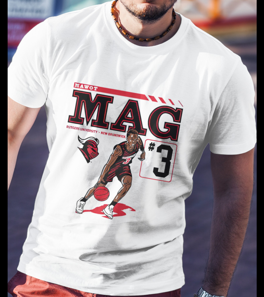 Mawot Mag #3 Rutgers Scarlet Knights Basketball Caricature Rutgers University New Brunswick T-Shirt