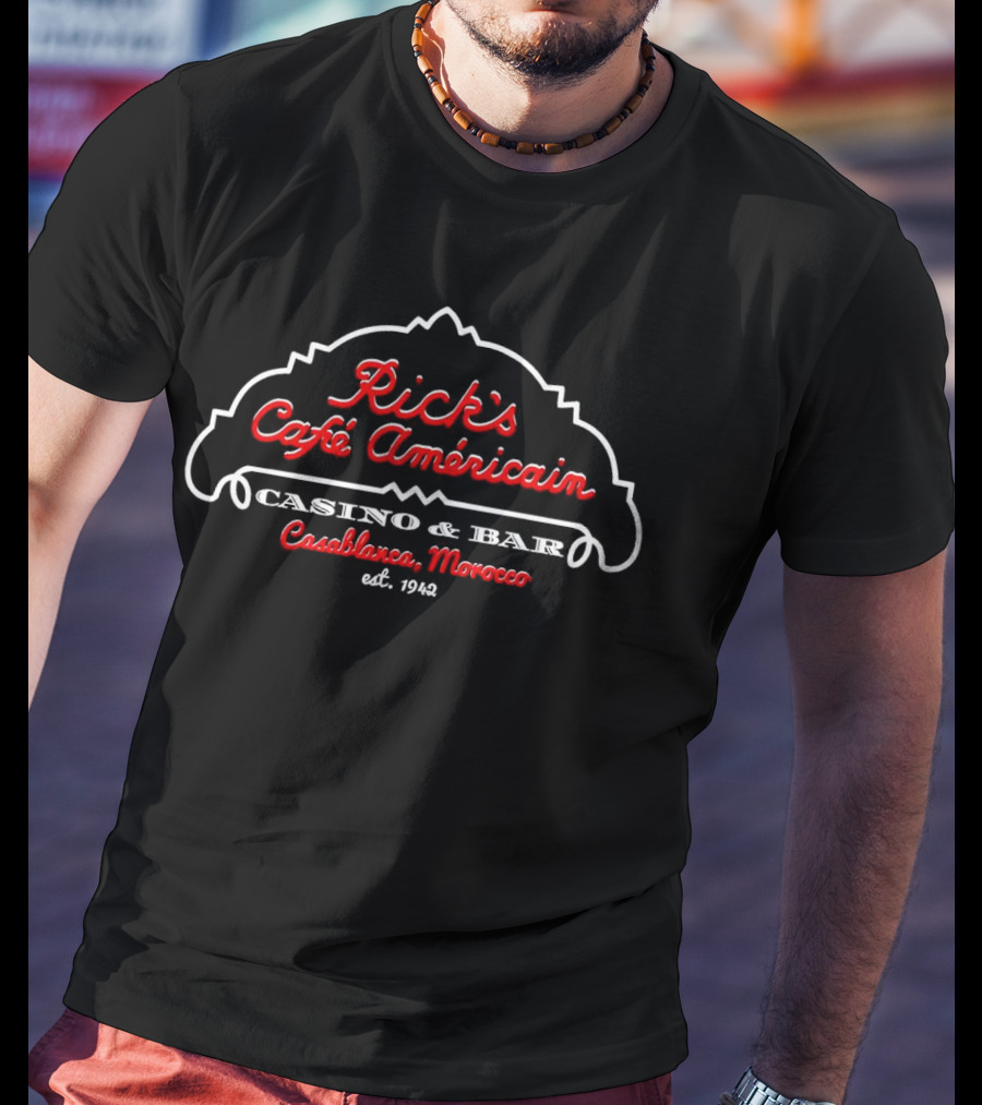 Rick's Café Americain Casino And Bar Casablanca Morocco Est. 1942 T-Shirt