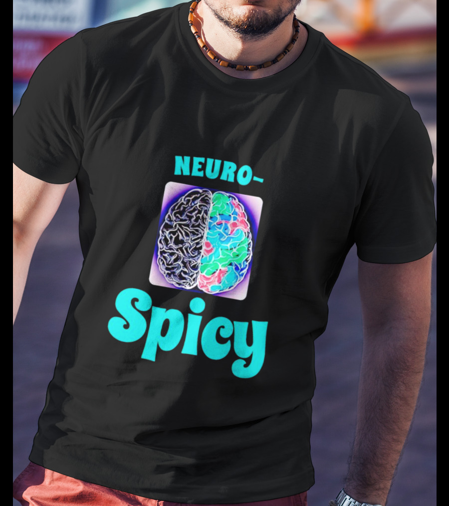 Neuro-Spicy Brains Vibrant Colorful Brain T-Shirt