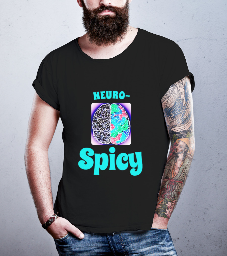 Neuro-Spicy Brains Vibrant Colorful Brain T-Shirt
