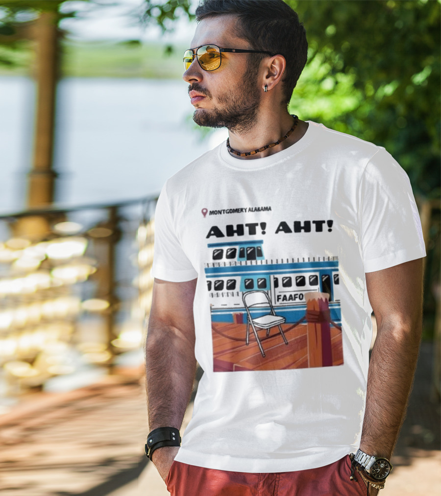 Montgomery Alabama AHT AHT FAAFO Brawl Chair Boat Scene T-Shirt