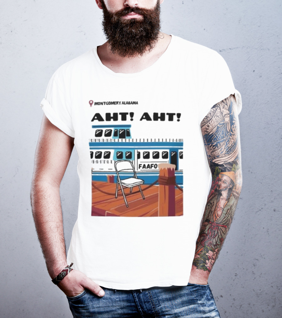 Montgomery Alabama AHT AHT FAAFO Brawl Chair Boat Scene T-Shirt