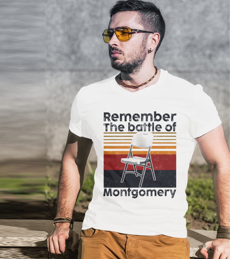 Remember The Battle Of Montgomery Vintage Chair Retro Lines T-Shirt