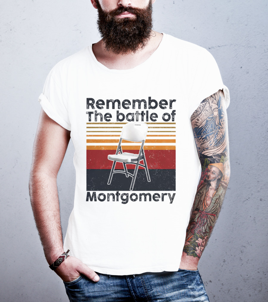 Remember The Battle Of Montgomery Vintage Chair Retro Lines T-Shirt