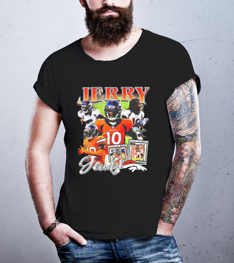 Jerry Jeudy Denver Broncos Number 10 Vintage Football T-Shirt