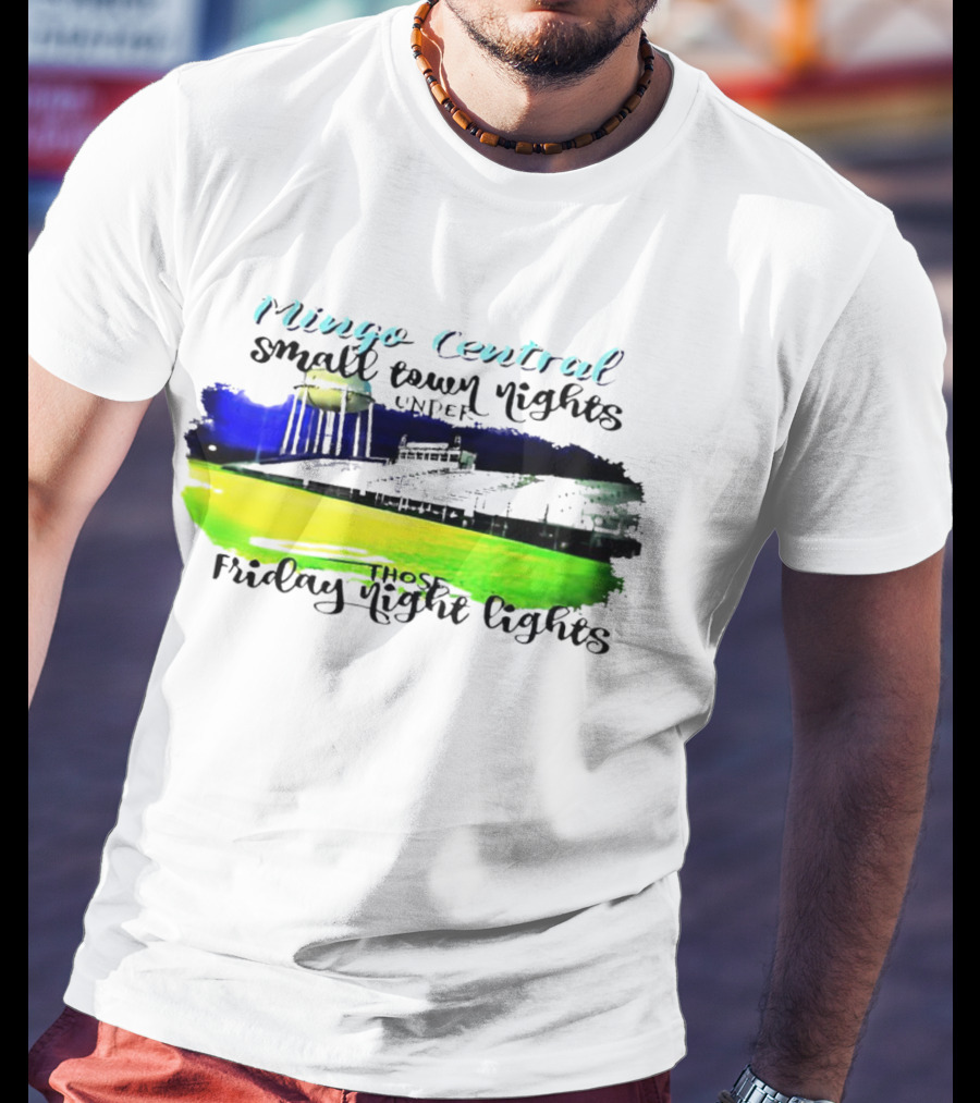 Mingo Central Small Town Nights Under Those Friday Night Lights Stadium Scene T-Shirt
