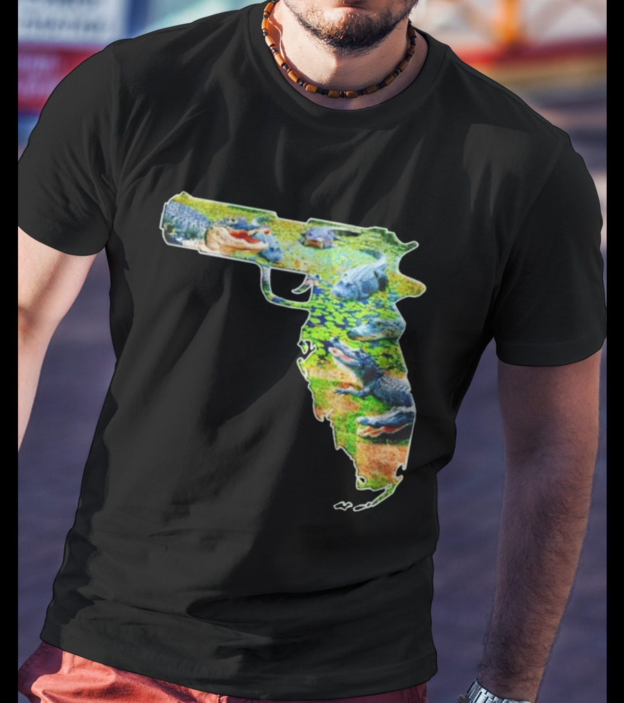 Florida Alligator Shape Gun T-Shirt