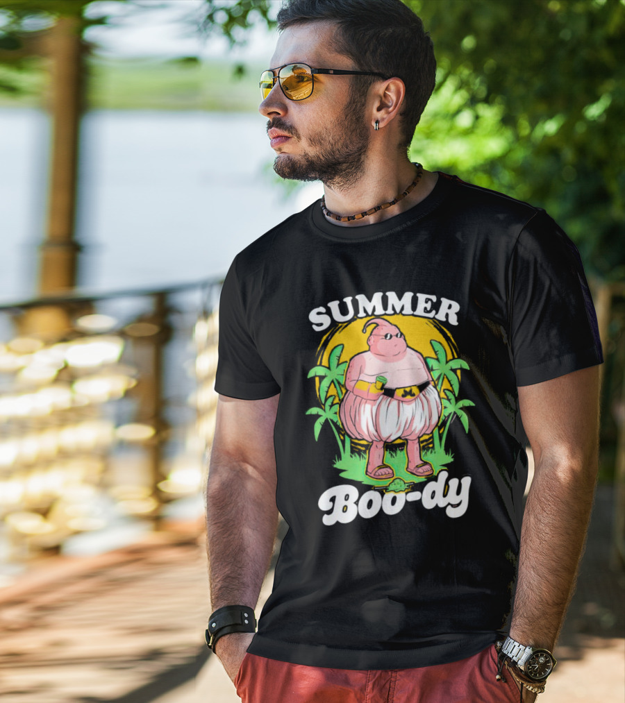 Summer Boo-dy Majin Buu Beach Vibes Palms Sun Fun T-Shirt