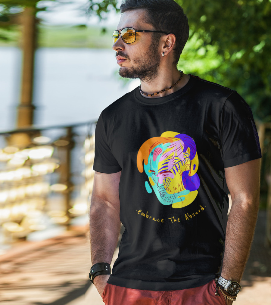 Embrace The Absurd Albert Camus Colorful Abstract T-Shirt