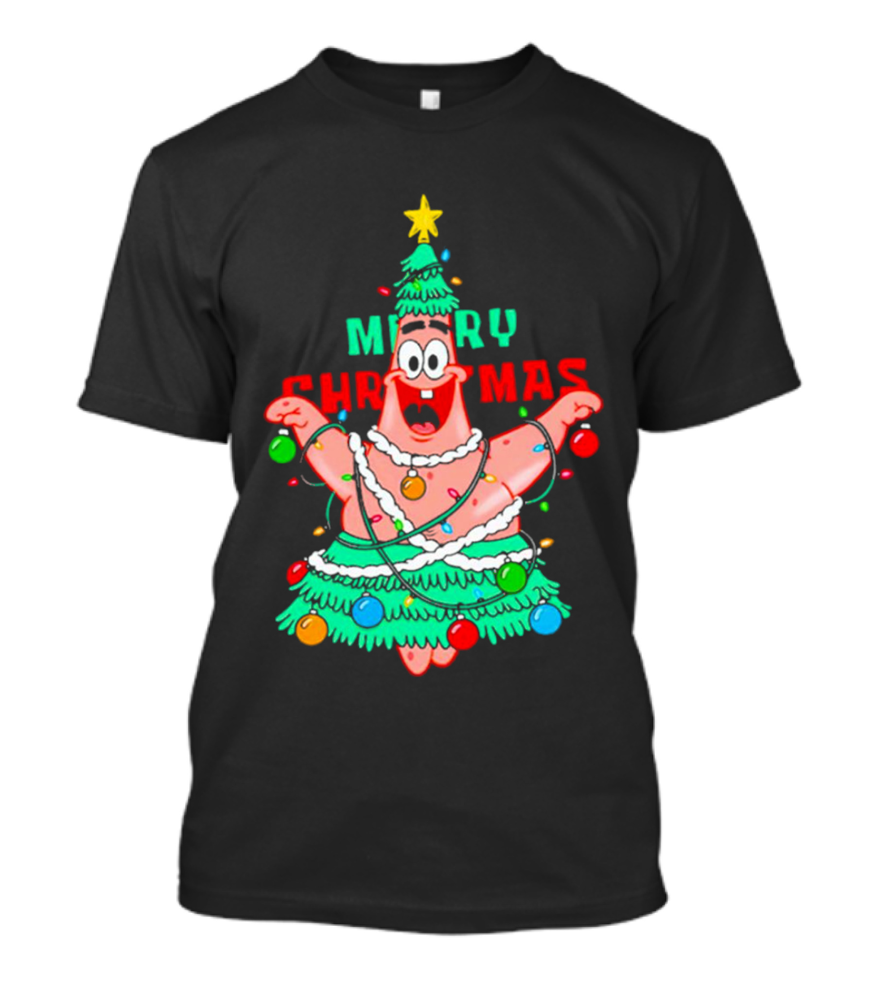 Merry Christmas Patrick Tree Holiday Lights T-Shirt