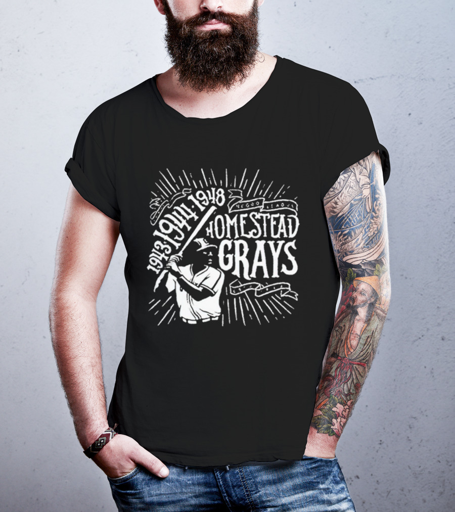 Pittsburgh Negro League Homestead Grays 1943 1944 1948 Baseball Player T-Shirt