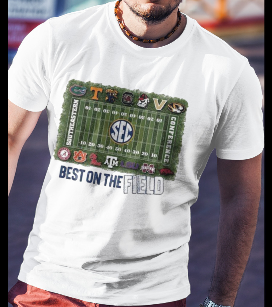 Southeastern Conference Football Best On The Field Logos And Teams T-Shirt