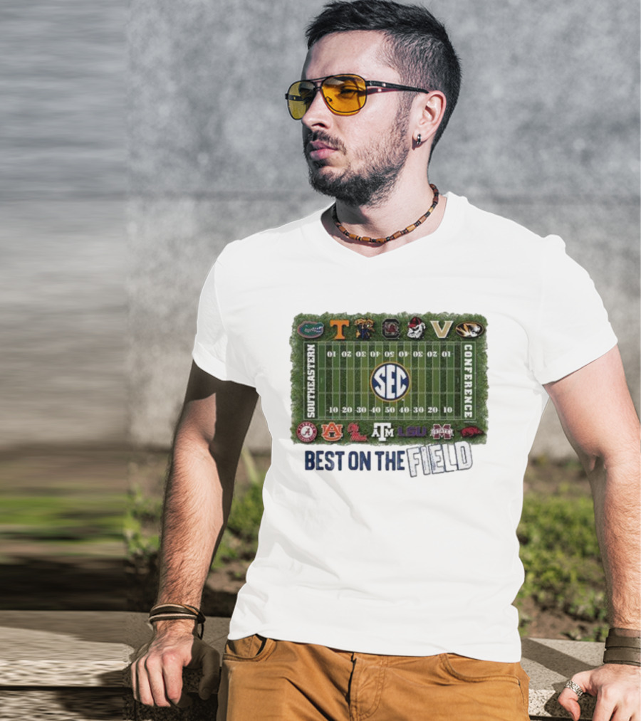 Southeastern Conference Football Best On The Field Logos And Teams T-Shirt