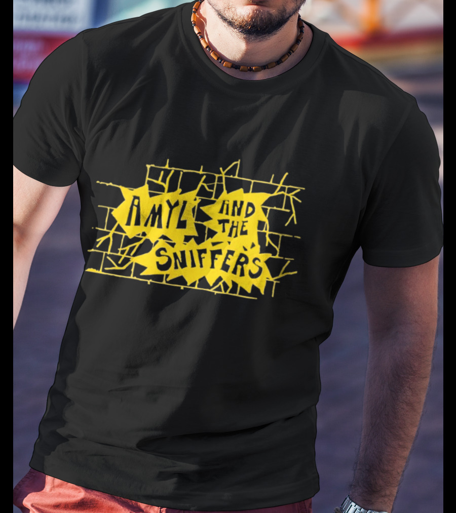 Amyl And The Sniffers Yellow Brick Wall Burst T-Shirt