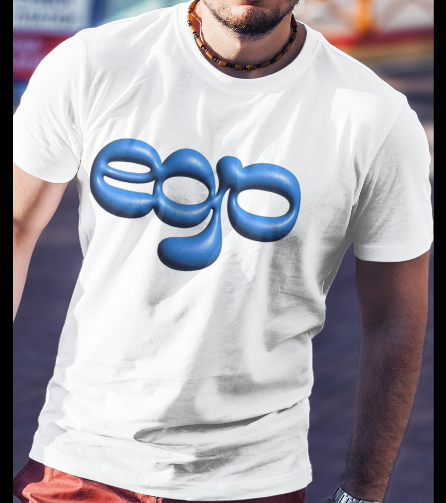 Ego Logo Blue Text T-Shirt
