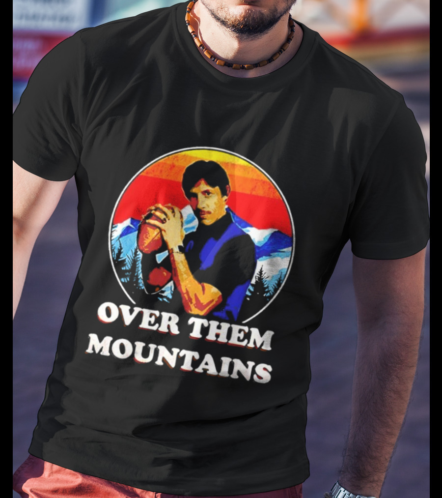 Uncle Rico Over Them Mountains Vintage Retro Football Scene T-Shirt