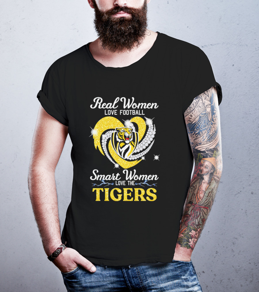 Real Women Love Football Smart Women Love The Richmond Tigers T-Shirt