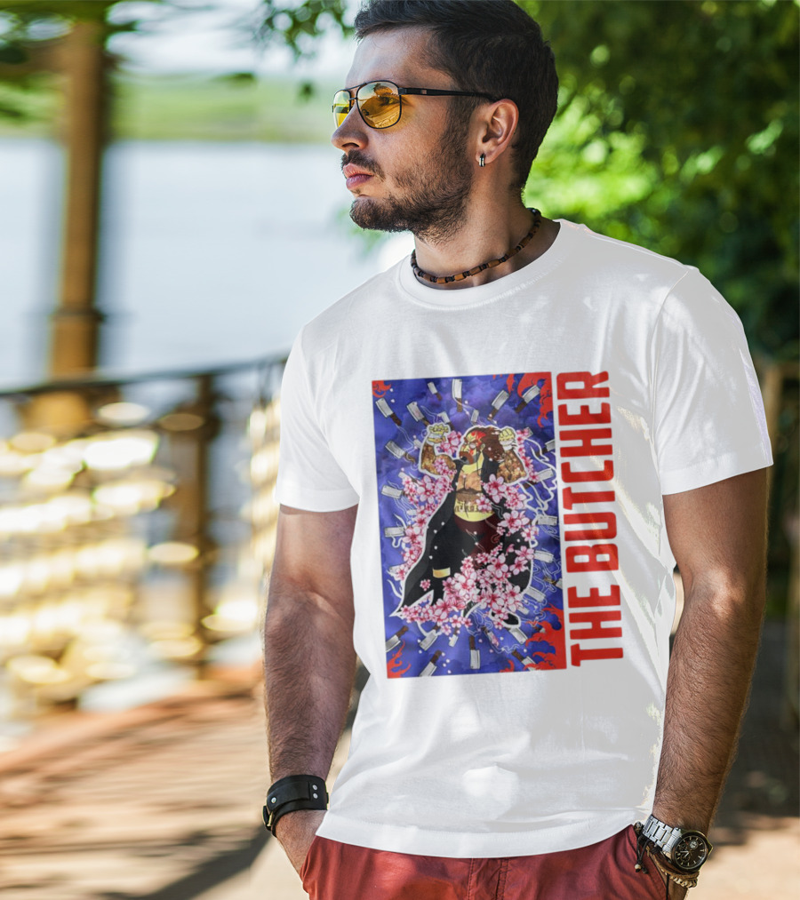 THE BUTCHER Cherry Blossom Blades Power Stance T-Shirt