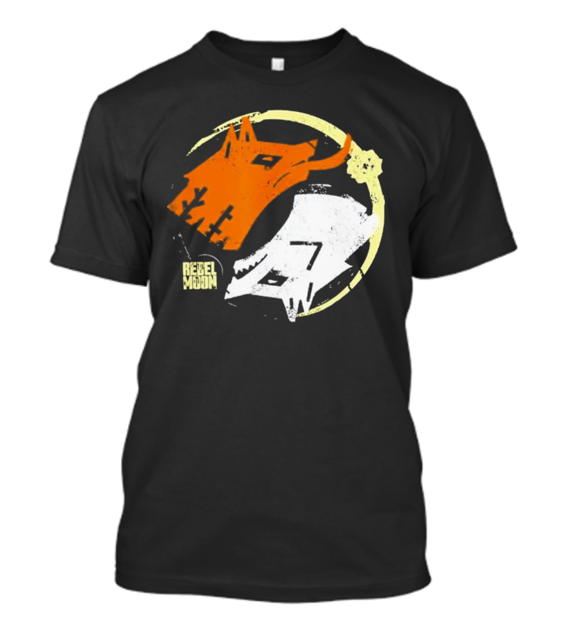 Rebel Moon Wolf Head Yin Yang T-Shirt