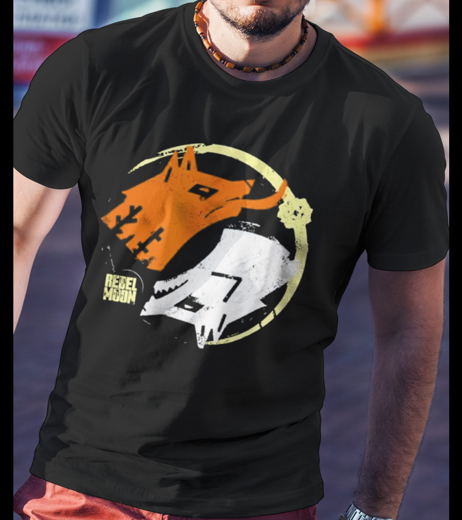 Rebel Moon Wolf Head Yin Yang T-Shirt