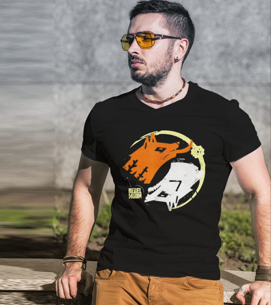 Rebel Moon Wolf Head Yin Yang T-Shirt