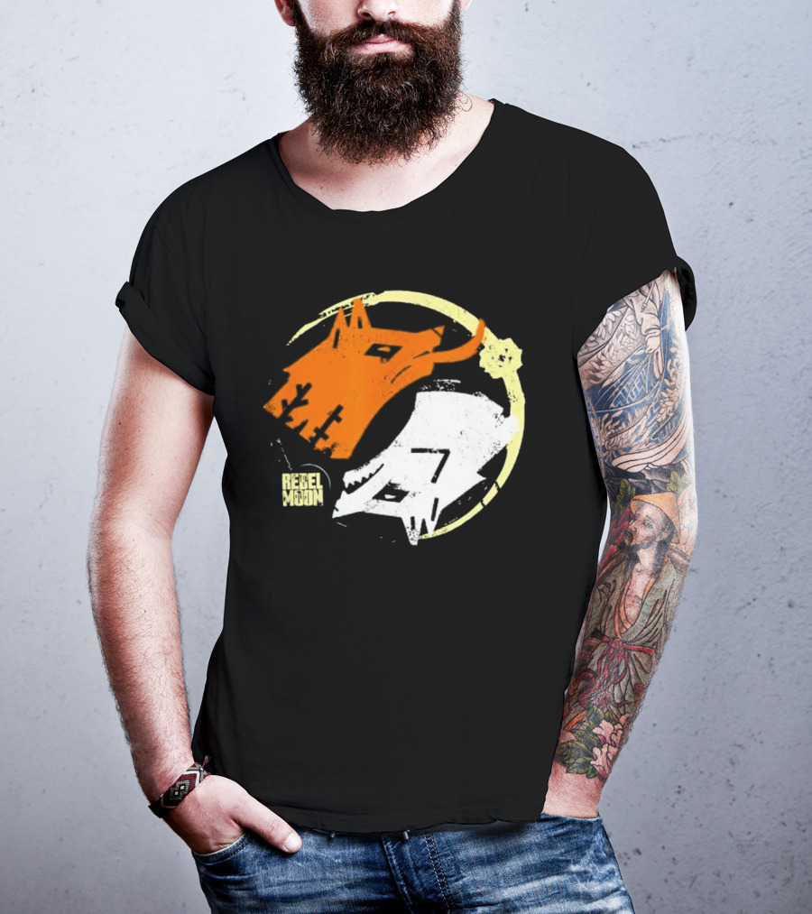 Rebel Moon Wolf Head Yin Yang T-Shirt