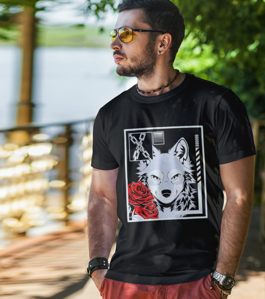 Wolf Rose Chains Red 88888 T-Shirt