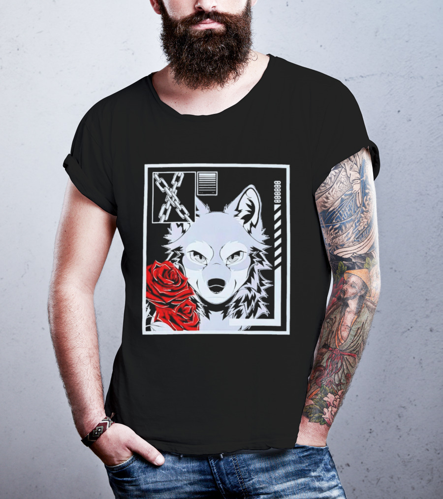 Wolf Rose Chains Red 88888 T-Shirt