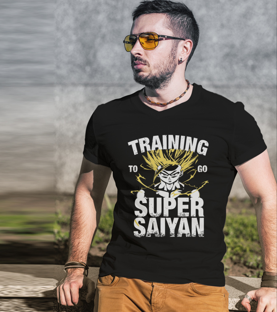 Training To Go Super Saiyan Gohan Anime Power Level Transformation T-Shirt