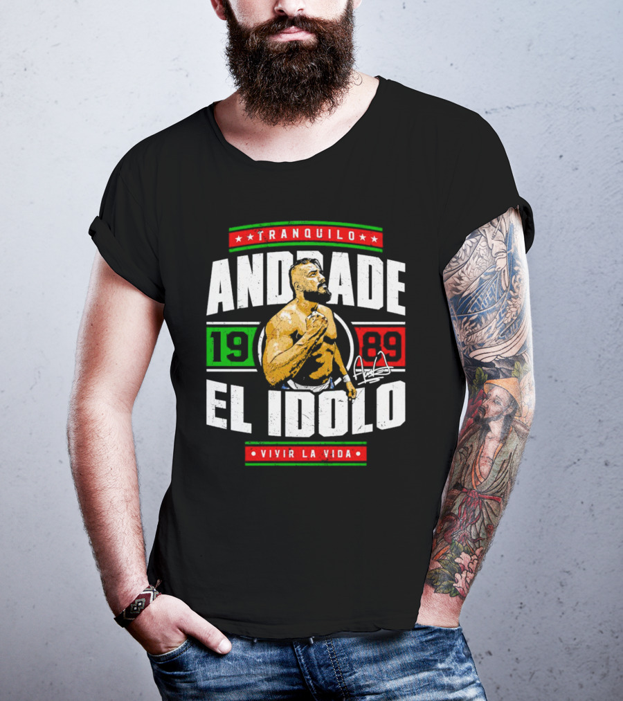 Tranquilo Andrade El Idolo 1989 Vivir La Vida Signature T-Shirt