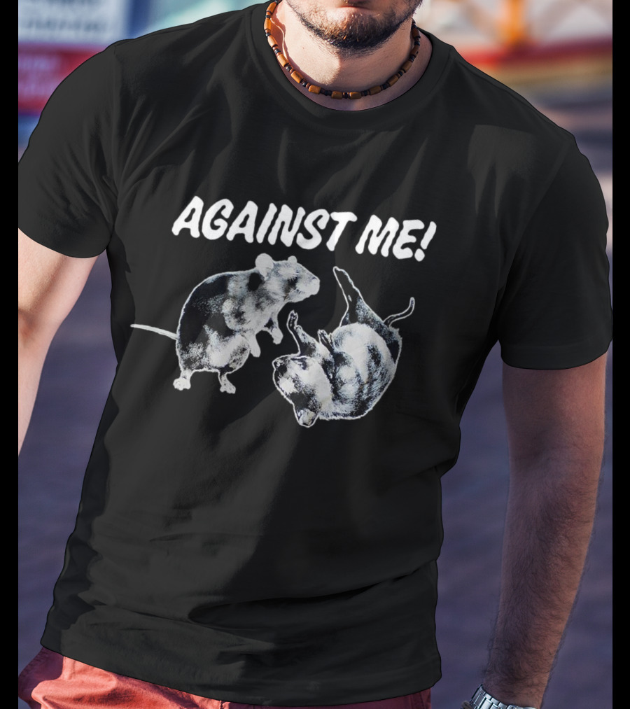 Against Me Rats Two Black And White Rodents T-Shirt