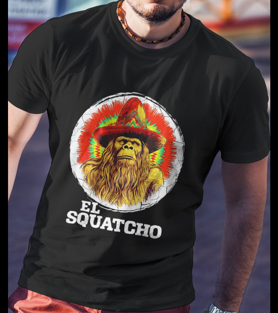 El Squatcho Psychedelic Sombrero Bigfoot T-Shirt