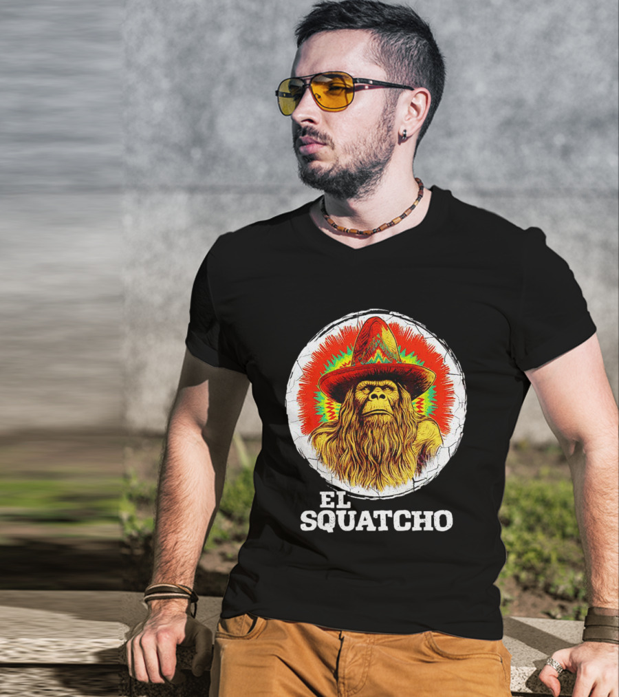 El Squatcho Psychedelic Sombrero Bigfoot T-Shirt