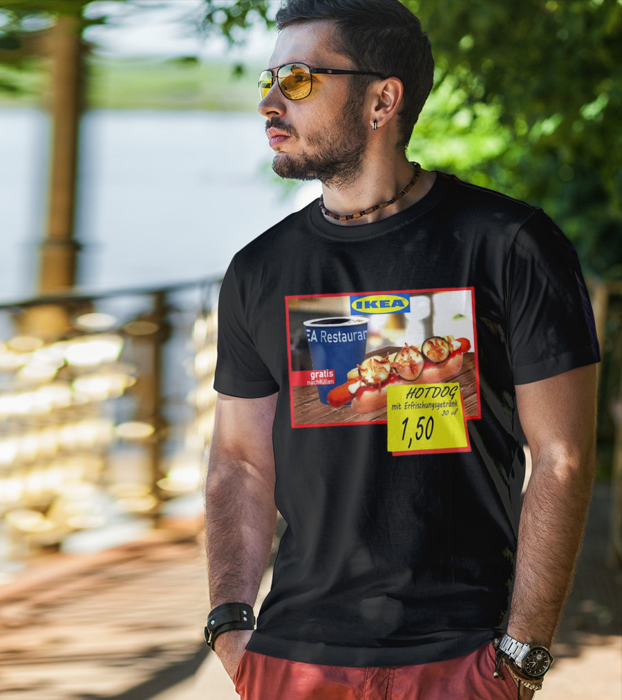 IKEA Hotdog Gratis Nachfüllen Mit Erfrischungsgetränk 1,50 Euro T-Shirt