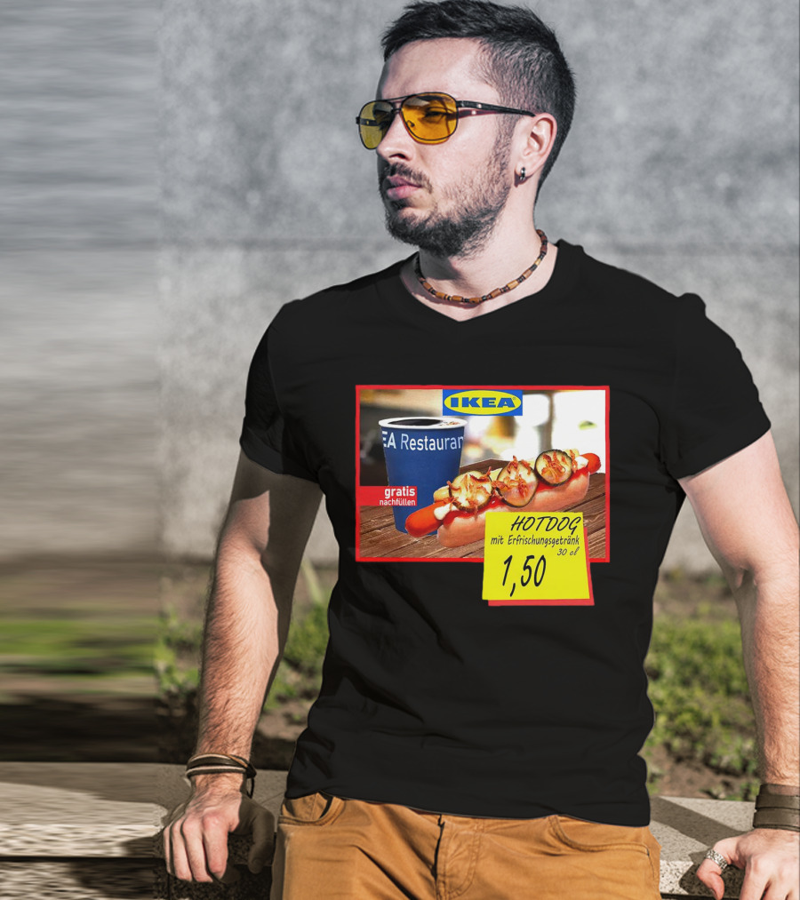IKEA Hotdog Gratis Nachfüllen Mit Erfrischungsgetränk 1,50 Euro T-Shirt