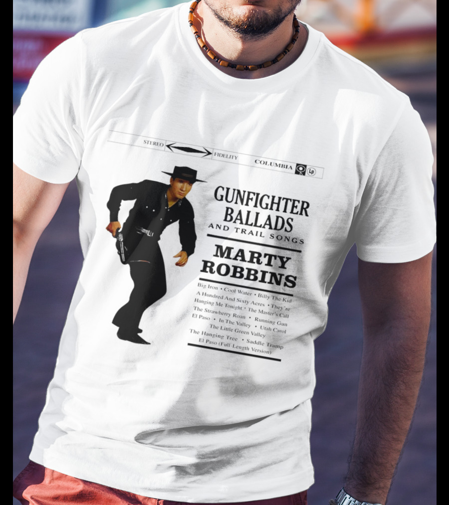 Marty Robbins Gunfighter Ballads And Trail Songs Album Cover Art Columbia T-Shirt