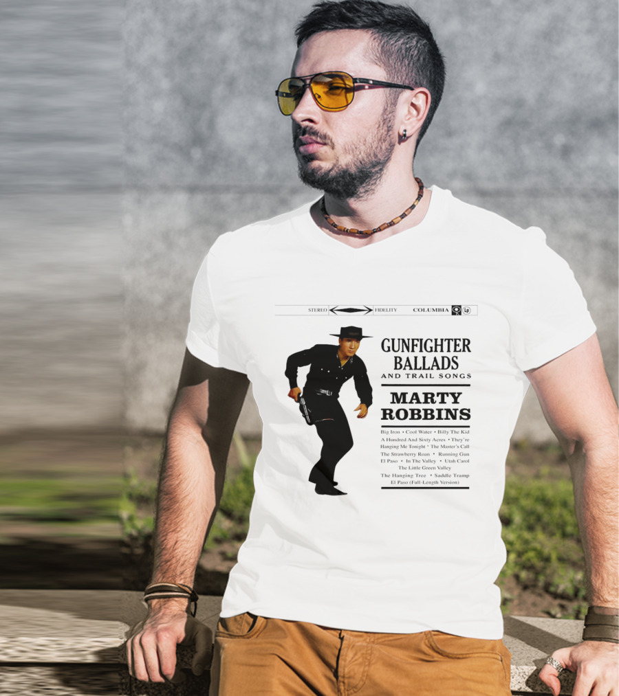 Marty Robbins Gunfighter Ballads And Trail Songs Album Cover Art Columbia T-Shirt