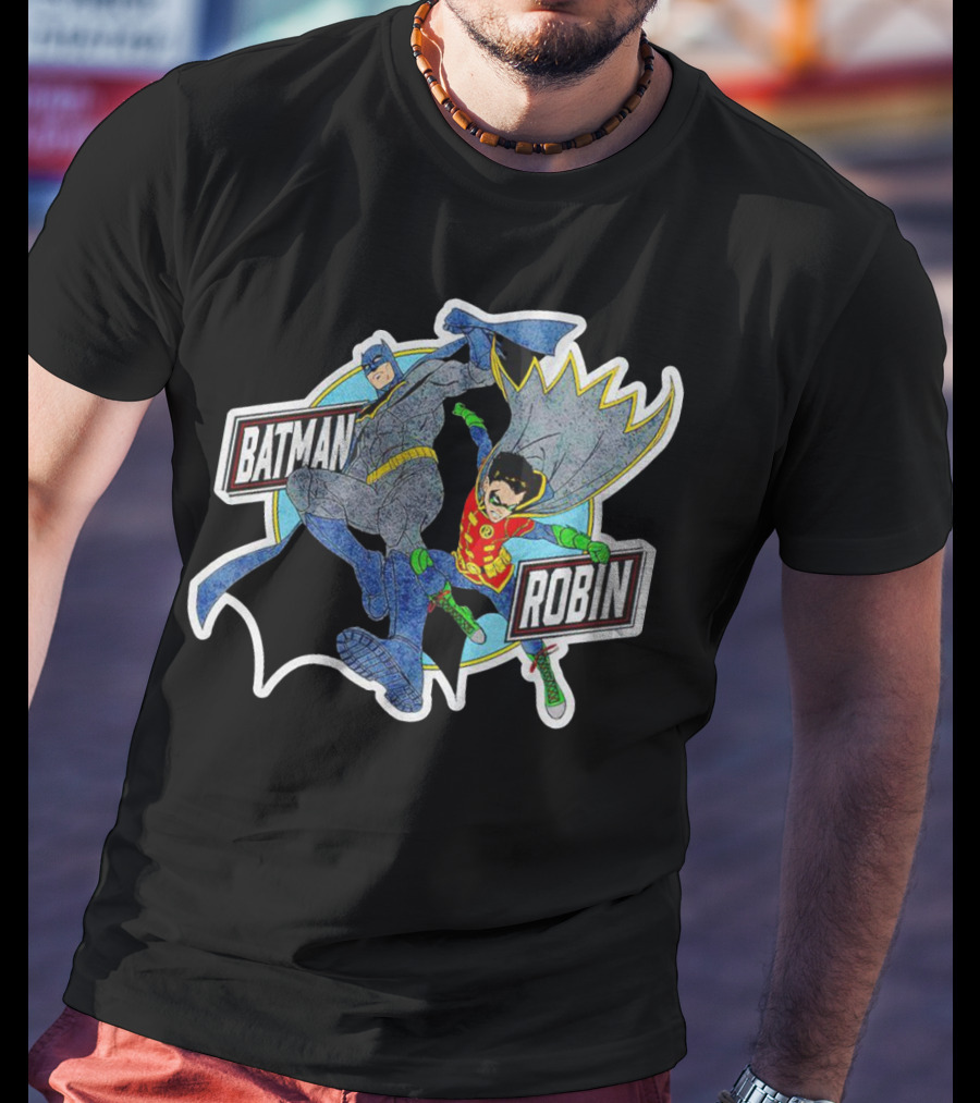 Batman Robin Retro Dynamic Duo Comic T-Shirt