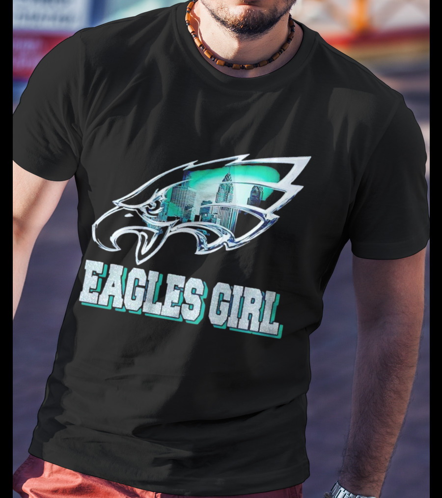 Philadelphia Eagles Girl Fly Eagles Fly Skyline T-Shirt