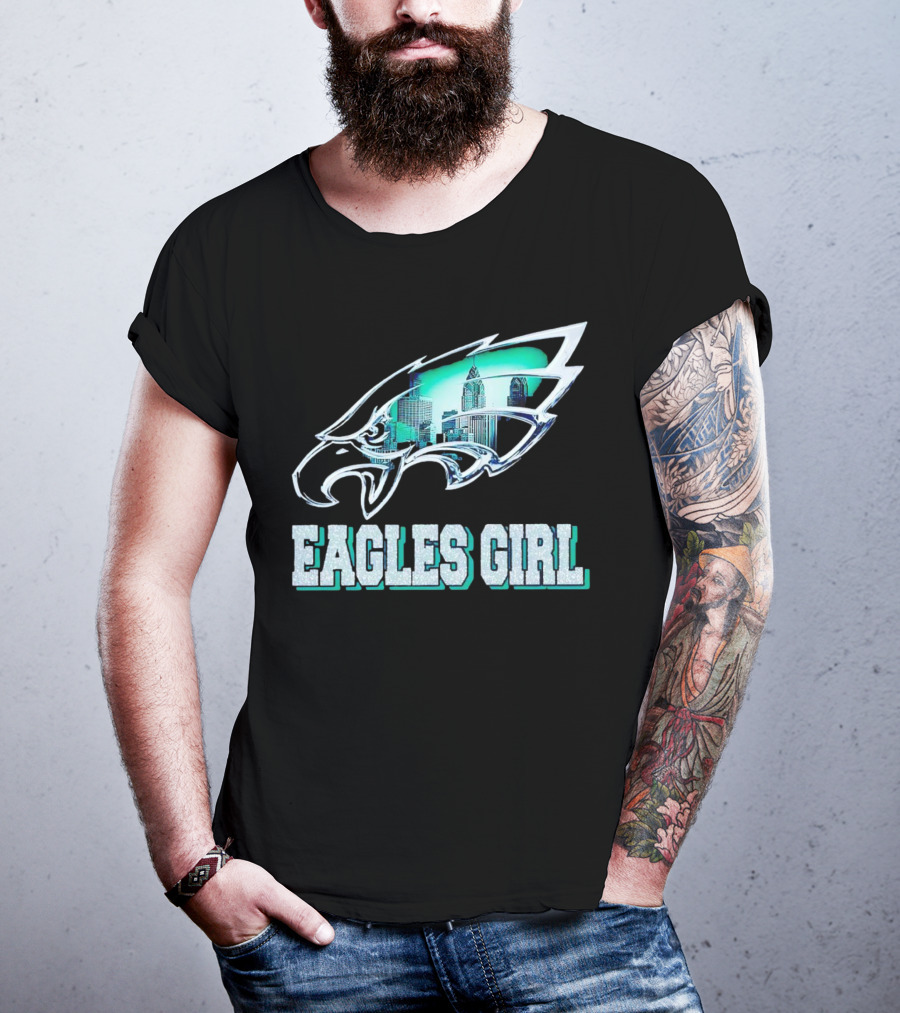 Philadelphia Eagles Girl Fly Eagles Fly Skyline T-Shirt