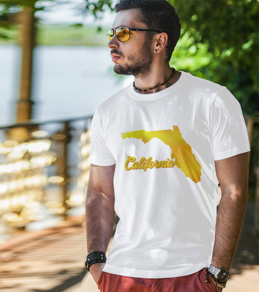 California Map Golden Florida Shape T-Shirt