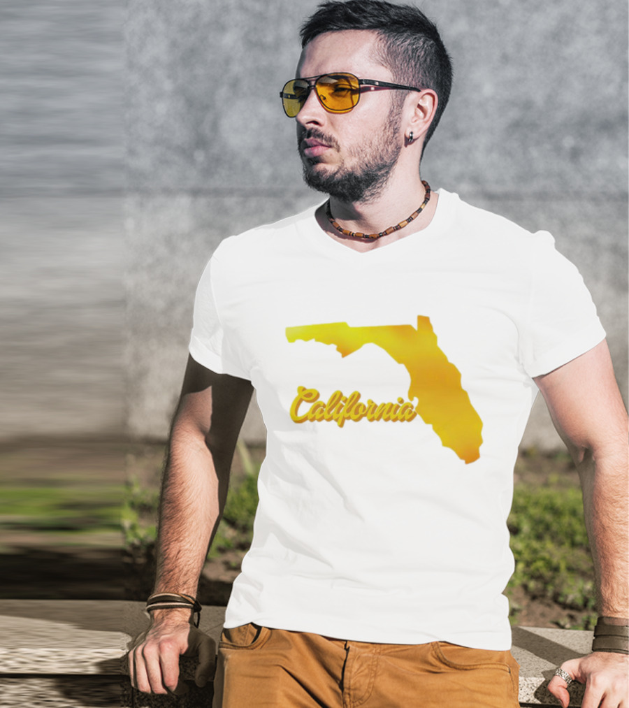 California Map Golden Florida Shape T-Shirt