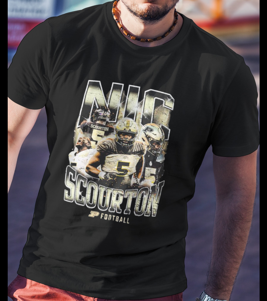Nic Scourton Purdue Football Vintage Boilermakers Players Montage T-Shirt