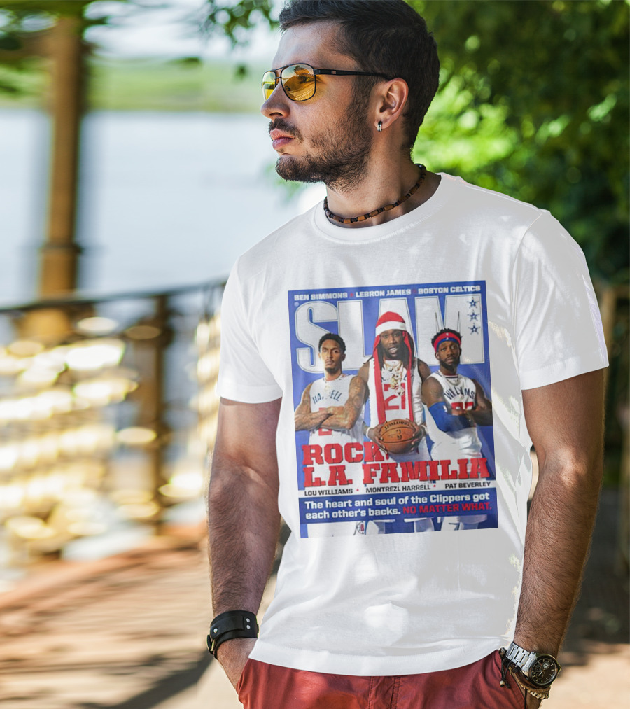 Slam Rock LA Familia Lou Williams Montrezl Harrell Pat Beverley Clippers T-Shirt