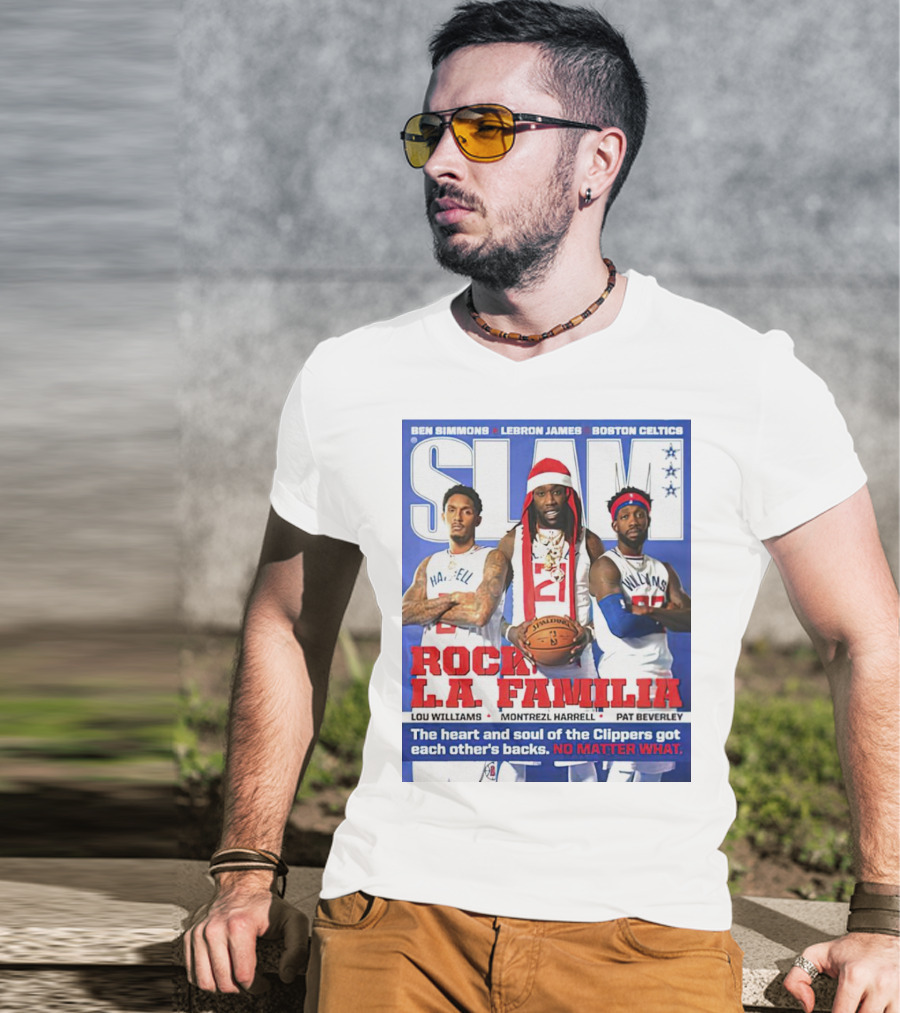 Slam Rock LA Familia Lou Williams Montrezl Harrell Pat Beverley Clippers T-Shirt