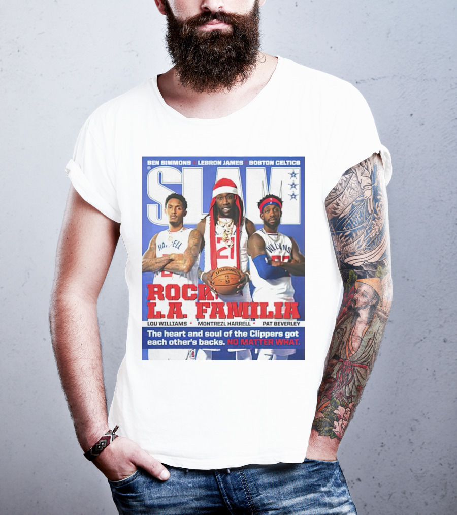 Slam Rock LA Familia Lou Williams Montrezl Harrell Pat Beverley Clippers T-Shirt